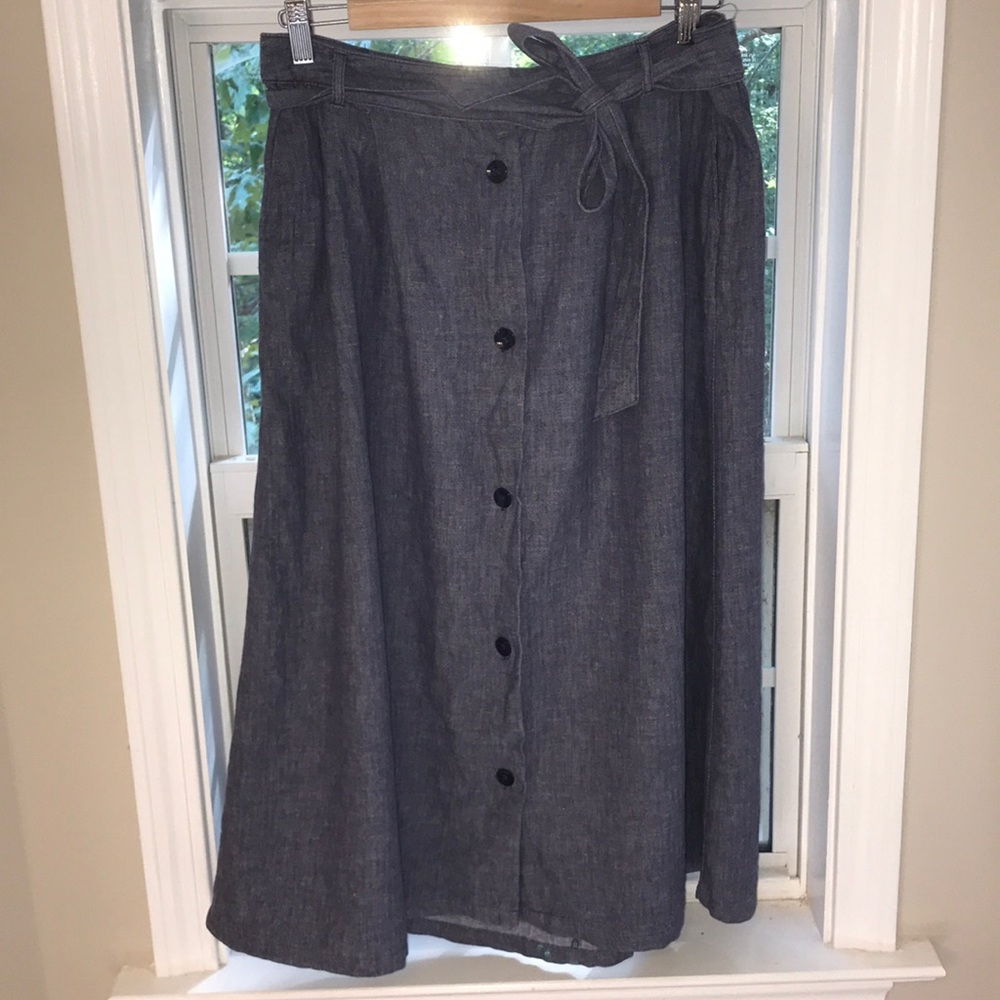 Denim midi skirt